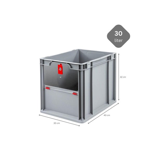 PROREGAL Eurobox NextGen Insight Cover HxBxT 32 x 30 x 40 30 Liter Hoch/Rot Eurobehälter Transportbox