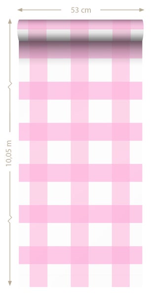 Tapetenrolle mit Karomuster, 53 cm breit und 10,05 m lang