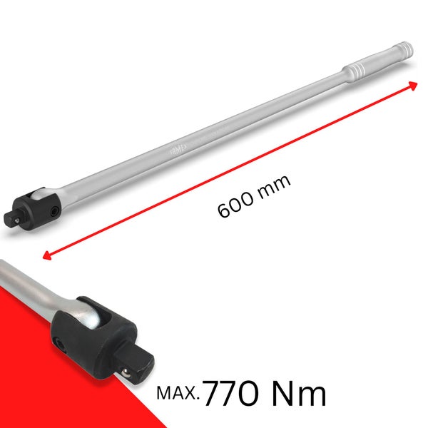 FAMEX 10671 Drehmomentschlüssel, PROFESSIONAL, 1/2 - Max. 70 Nm, Gelenk-Drehgriff