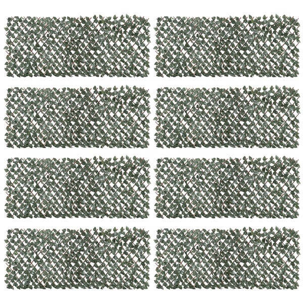 Outsunny 8 Stück künstliches Pflanzenwand Hecke UV-Schutz Sichtschutz Rhododendronblätter Design 200 X 100 Heckenpflanze für Garten Outdoor Dekor