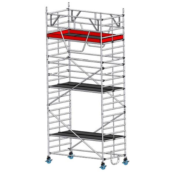 Rollgerüst mit mehreren Ebenen und Rädern