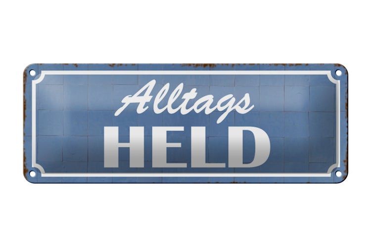 Blechschild Spruch 27x10cm Alltags Held Dekoration