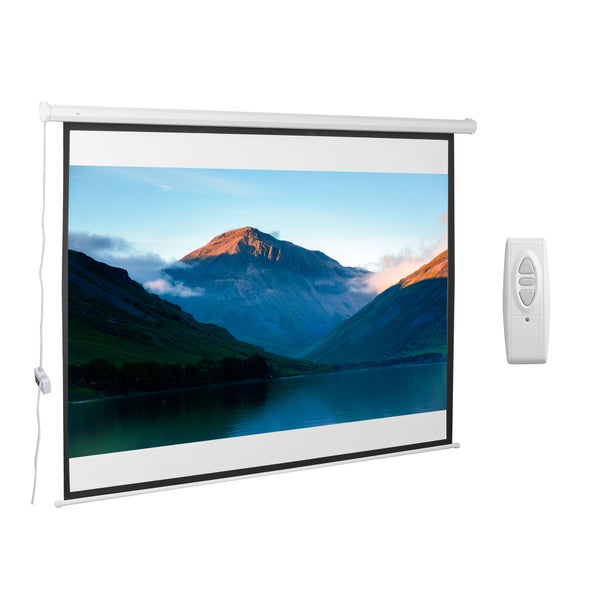 HOMCOM Beamer-Leinwand, 172 x 96 cm, Kunststoff, Metall, Weiß