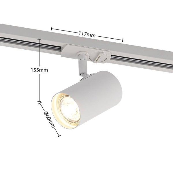 Lindby 1-Phasen Schienensystem Komplettset Metall weiß, Deckenspot 4 flammig 4x GU10 max. 20W ohne Leuchtmittel Deckenstrahler Spots Deckenleuchte