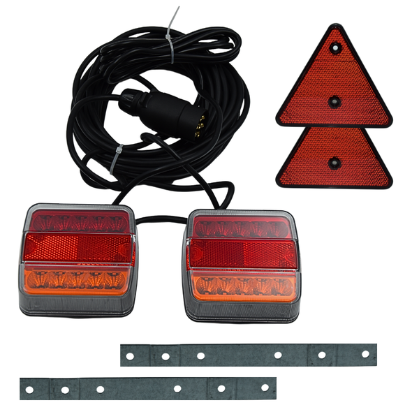 LED-Rückleuchten Set magnetisch inkl. 7,5m Kabel & Dreieckrückstrahler