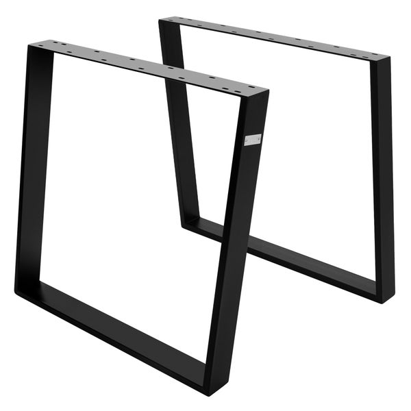 ML-Design 2er Set Tischkufen 80GRAD Neigung, 75x72 cm, Schwarz, Profil 8x2 cm, Schräge Tischbeine, Metall Möbelkufen, Tischgestell Stahl geneigt, Tischuntergestell Möbelfüße, für Esstisch/Schreibtisch