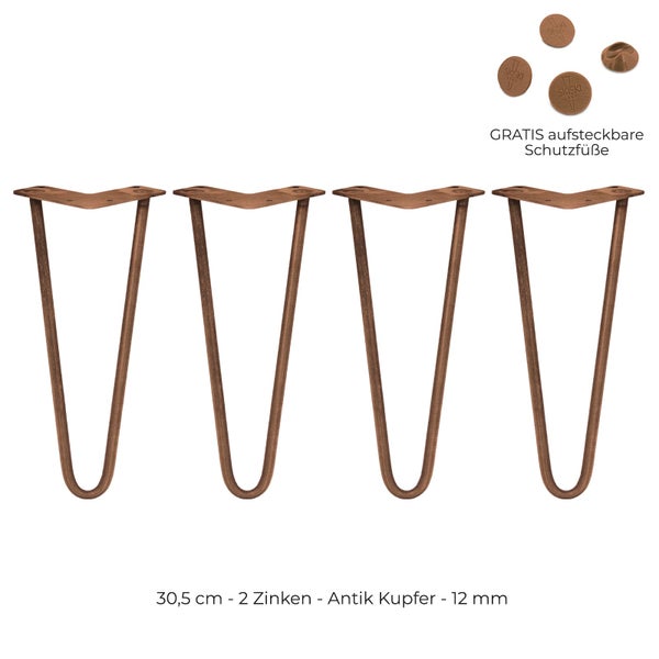 4 x Hairpin Legs 30.5cm Tischbeine 2 Streben