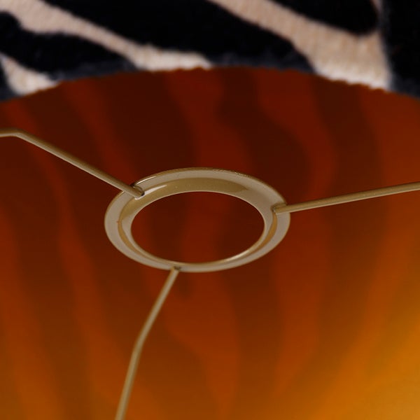 Velours Lampenschirm Zebra Design 25/25/25 Gold innen