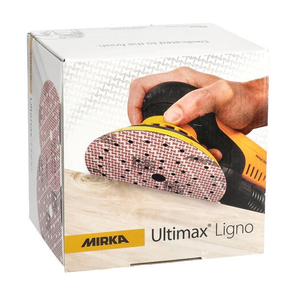 Mirka Ultimax Ligno Ø 150mm Schleifscheiben Klett Multifit / Korn 150 / 100 Stück / Multi-Lochung / zum Schleifen von Holzoberflächen