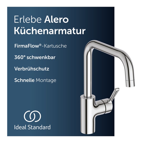 Ideal Standard Küchenarmatur Alero mit schwenkbarem Auslauf und Hebel