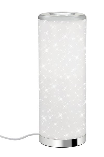 LED Tischleuchte Starlight-Effekt 1xGU10 5W IP20 Ø13cm weiß-chrom Briloner