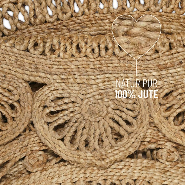 Bloom Jute-Teppich – schwer, handgefertigt, hochwertig 160 cm rund