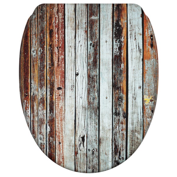 Toilettensitz mit Holzoptik im Used Look