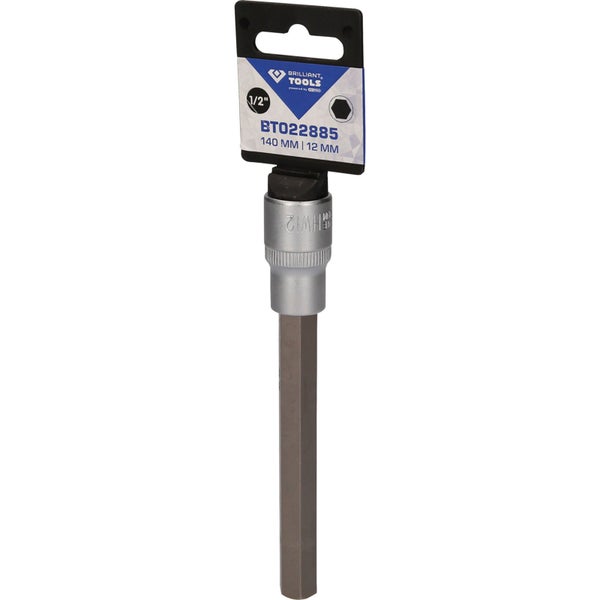 BRILLIANT TOOLS 1/2 Innensechskant Bit-Stecknuss 140 mm lang 12 mm - BT022885