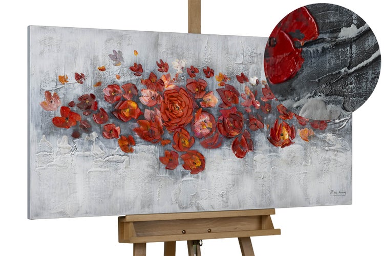 Handgemaltes Gemälde Acrylfarbe 120x60cm Grau