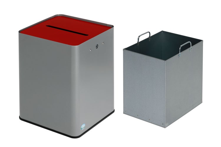 PROREGAL Robuster Papiersammler DSGVO konform DIN A4 Format HxBxT 83,5 x 23 x 25 cm Verzinkter Stahl Rot