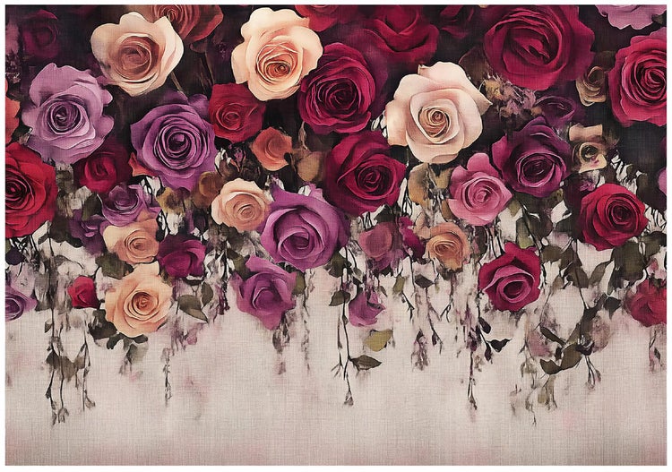 Fototapete Blumen Vintage Wohnzimmer Vlies Tapete 350x250 cm