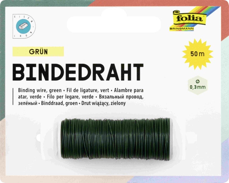 Folia Bindedraht, 0,3mm x 50m, grün aus Eisen