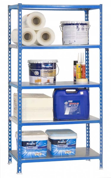Schwerlastregal BIG METAL SHARK | HxBxT 200x100x50cm | Fachlast 180kg | Blau-Verzinkt