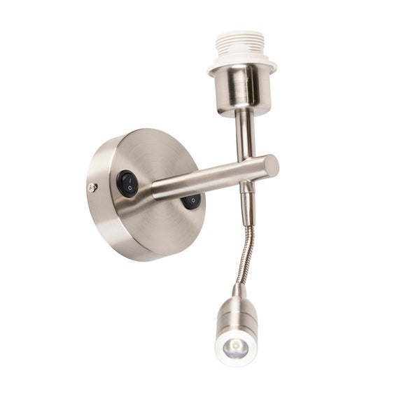 Wandleuchte aus Metall mit flexiblem Lesearm und zwei Schaltern
