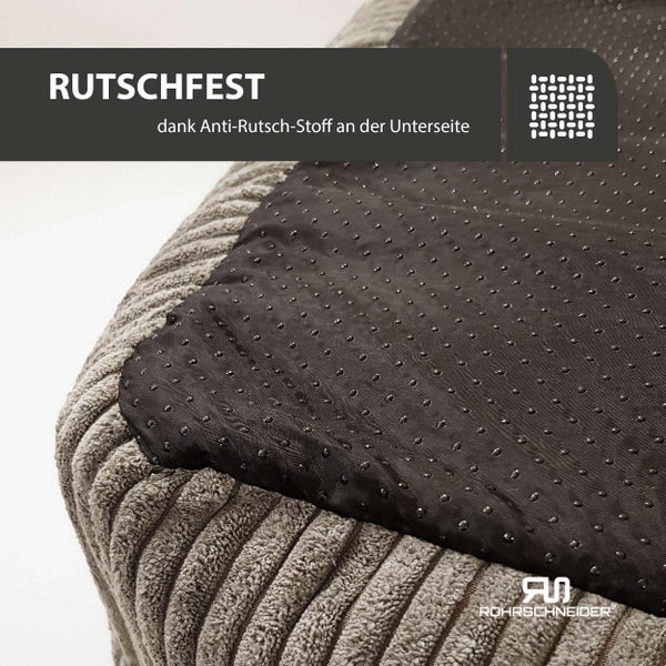 Rohrschneider Tierbett Cordstoff breit Gr. 1 taupe + faltbarer Reisenapf