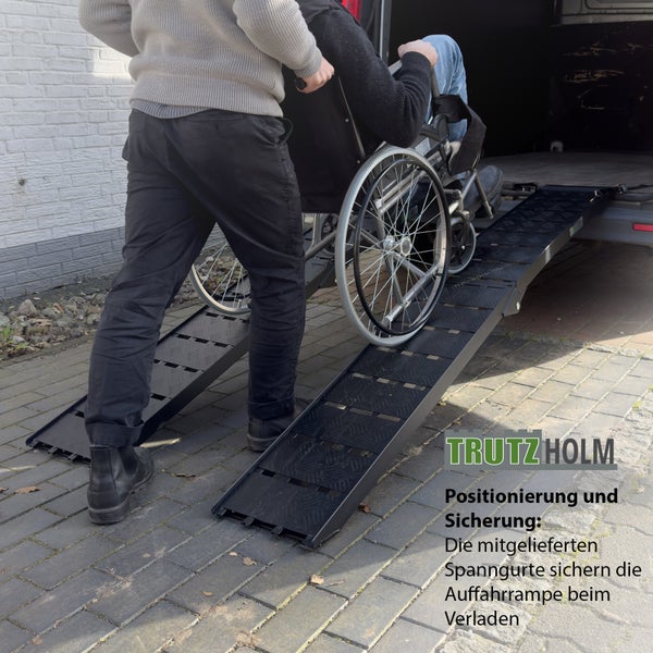 TRUTZHOLM 2 x Auffahrrampe klappbar 228 cm Traglast 1360 kg Alu geriffelt Motorradrampe Verladerampe