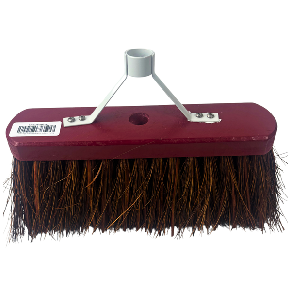 Kokosfaser-Straßenbesen mit Holzkorpus und Metallhalterung