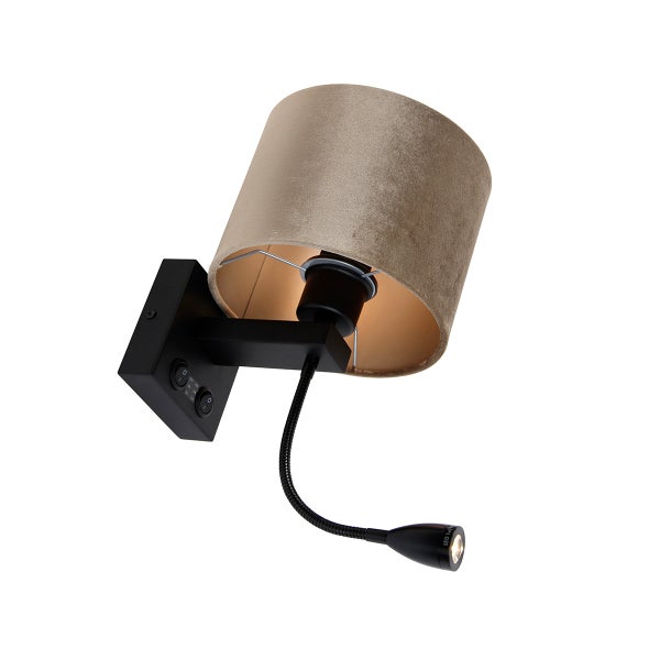 Wandleuchte mit Lampenschirm und LED Leselampe