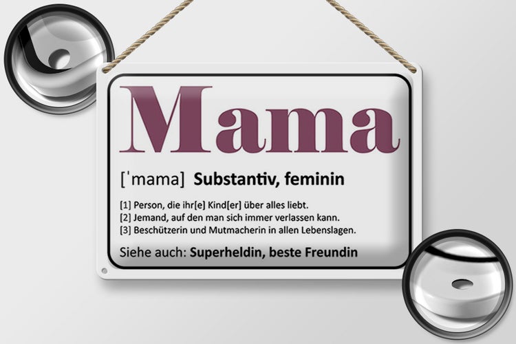 Blechschild Spruch 30x20cm Mama Superheldin beste Freundin