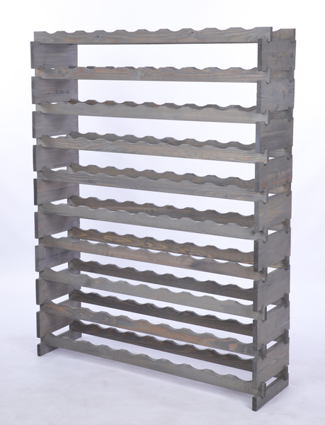 Weinregal VINOTECA FLEX PRO HxBxT 135x103x28cm 100 Flaschen auf 10 Ebenen Massives Kiefernholz Grau