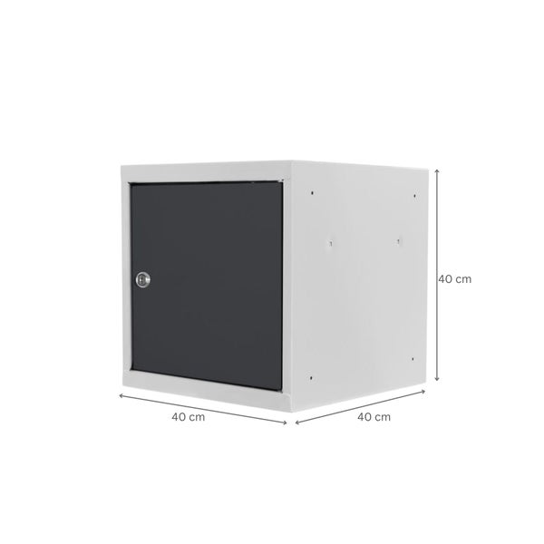 PROREGAL Mega Deal | 10x Schließfachwürfel Blocky mit Zylinderschloss + 2 Schlüssel | HxBxT 40x40x40cm | Lichtgrau/Anthrazitgrau | Tresor, Schließfach