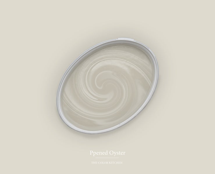 Wandfarbe Opened Oyster von The Color Kitchen in der Draufsicht mit spiralförmiger Textur.