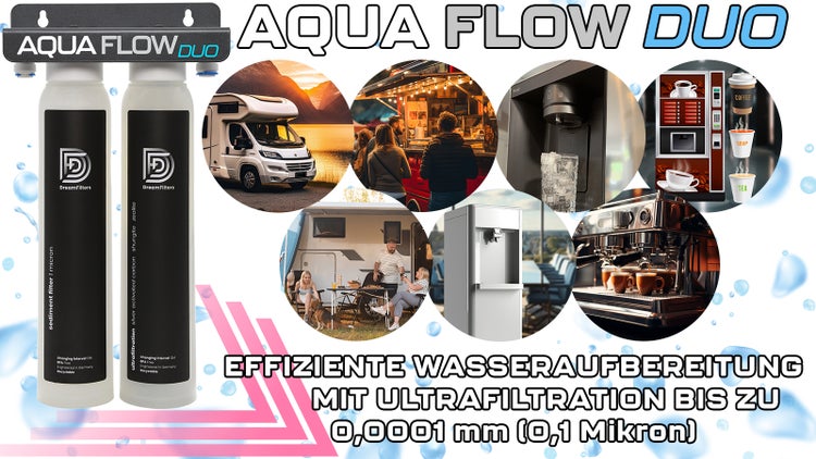Wasserfilter Aqua Duo Wasserfilter, Kompaktes Filtersystem mit Ultrafiltration und Aktivkohleblock mit Silberionen.