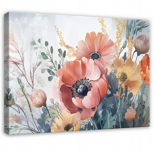 Leinwandbild Blumen Pastell Modern Bilder 120x80 cm