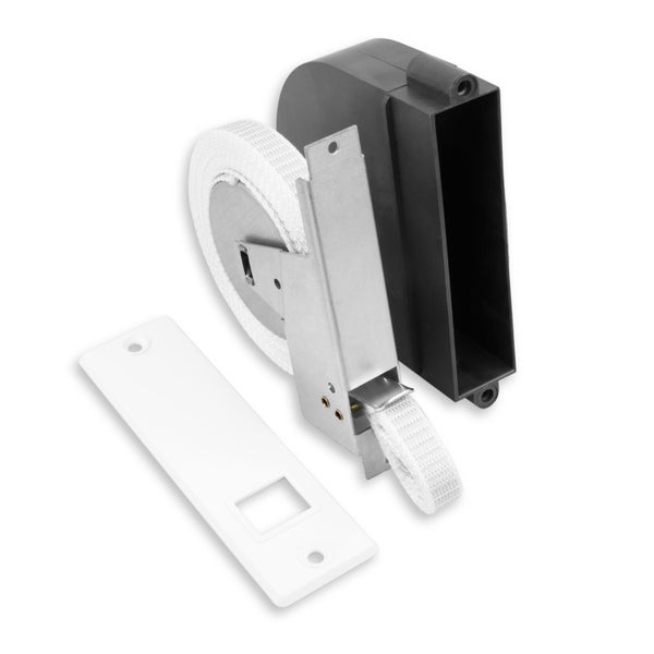 Mini Rollladen-Einlass-Gurtwickler | Lochabstand 130 mm | weiß | mit 4,5 m Gurt