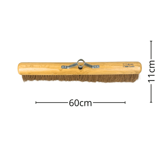 Kehrbesen mit Holzstiel und Naturborsten, 60 cm breit