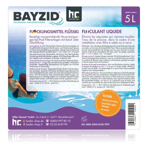Bayzid Flockungsmittel flüssig 5 Liter