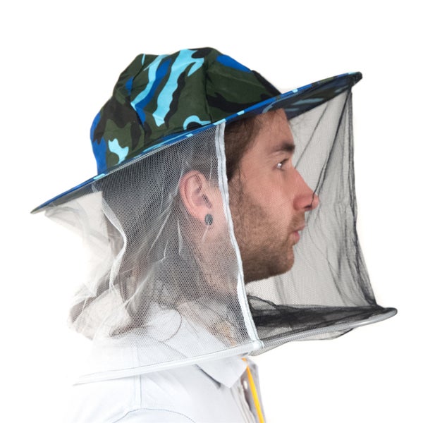 IMKERSCHUTZHUT | Camouflage, Ø 39 cm | Bienenhut, Imkerhut, Schlupfschleier, Imker Schutzkleidung, Insektenschutz