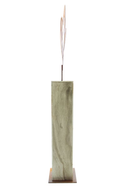 FRANK FLECHTWAREN | Holzsäule Rostherz, METALL, HOLZ, 23 x 12 x 72 cm