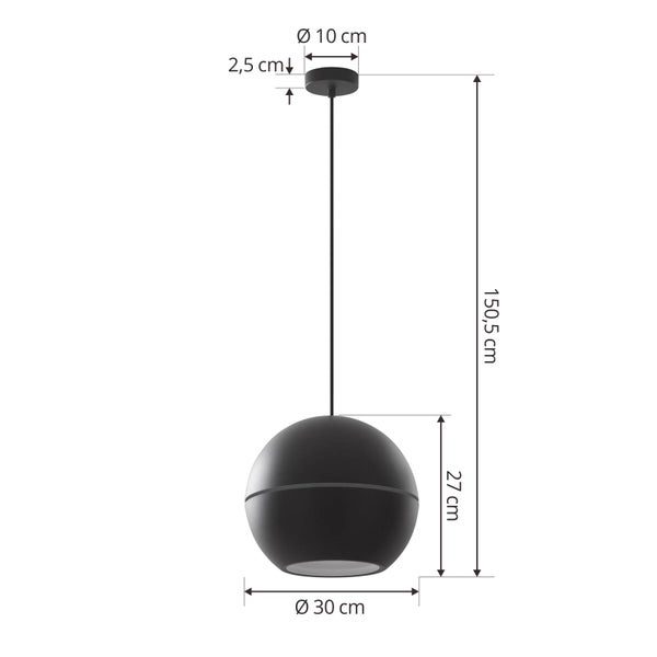 Lucande Pendelleuchte Calantha (Design, Modern) in Schwarz aus Aluminium (1 flammig E27) - Deckenlampe Esstischlampe Hängelampe Hängeleuchte Wohnzimmerleuchte