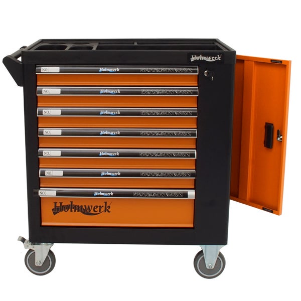 Holmwerk®  Werkstattwagen orange 252 tlg. XXL bestückt gefüllt Assistent Werkzeugwagen