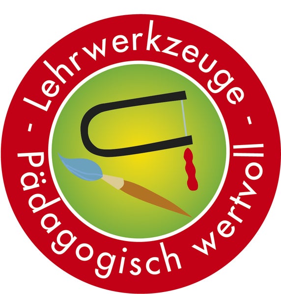 Pädagogisch wertvolle Lehrwerkzeuge Siegel für Werkzeuge und Malbedarf für Kinder.