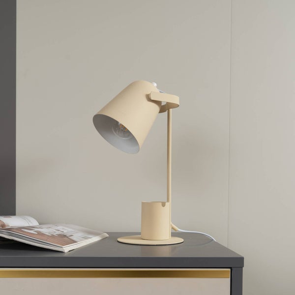 Lindby Tischlampe Ilmar (Modern) in Creme aus Metall (1 flammig, E27) - Tischleuchte Schreibtischlampe Nachttischlampe Wohnzimmerleuchte