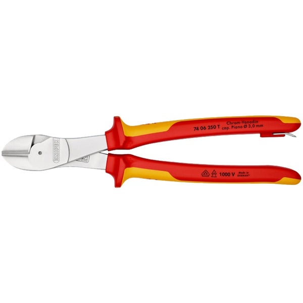 Knipex Kraft-Seitenschneider mit Befestigungsöse - 7406250T