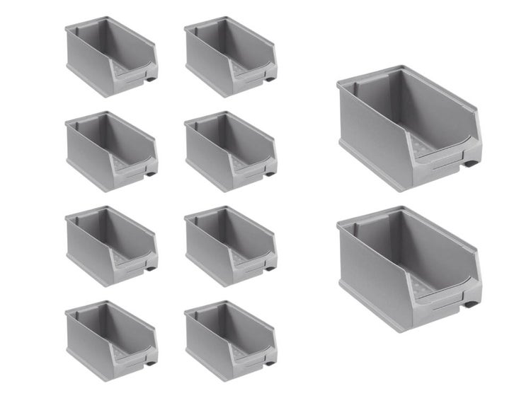 PROREGAL SparSet 10 x Graue Sichtlagerbox 3.0 HxBxT 12,5 x 14,5 x 23,5 cm 2,8 Liter Sichtlagerbehälter Sichtlagerkasten
