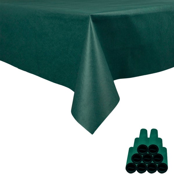 Sensalux Tischdecke, abwaschbar, Vorteilspack, 10 Stück, 1,18m x 2,5m, Grün