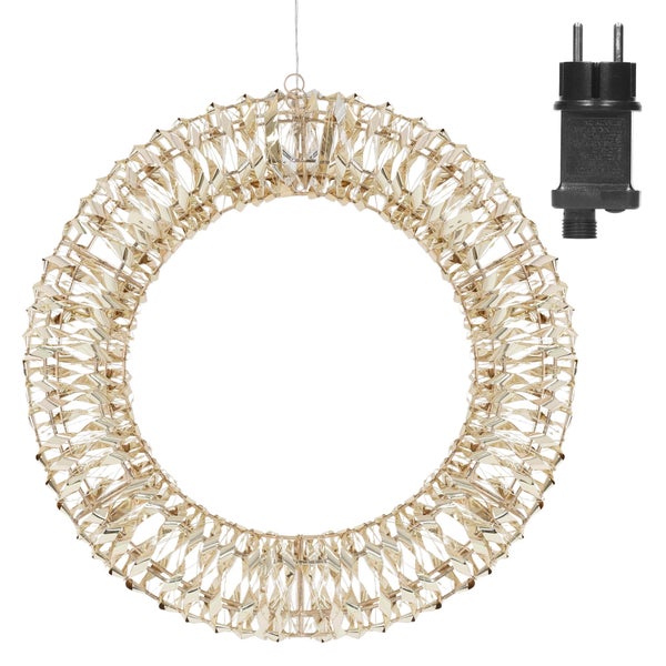 ECD Germany LED Weihnachtskranz Ø50cm mit 720 warmweißen Micro LEDs & Timer, IP44 Wasserdicht Innen/Außen, 3D Metallkranz LED Beleuchtung, Hängekranz Lichterkranz Leuchtkranz Türkranz Weihnachtsdeko