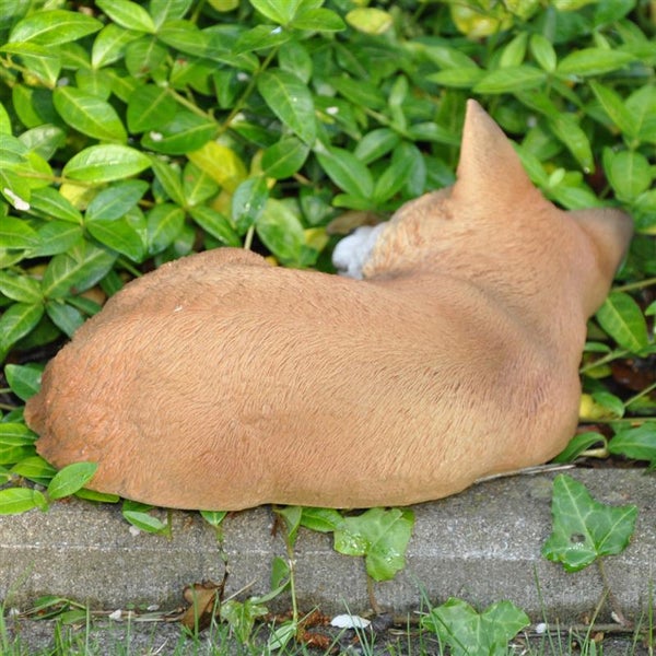Dekofigur Gartenfigur schlafender Fuchs