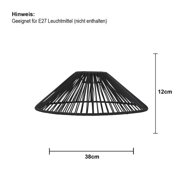 Schirm für Hängelampe, Durchmesser 38 cm, Höhe 12 cm