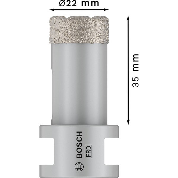Bosch Pro Fliesenlochsaege, 22 mm Durchmesser, 35 mm Laenge